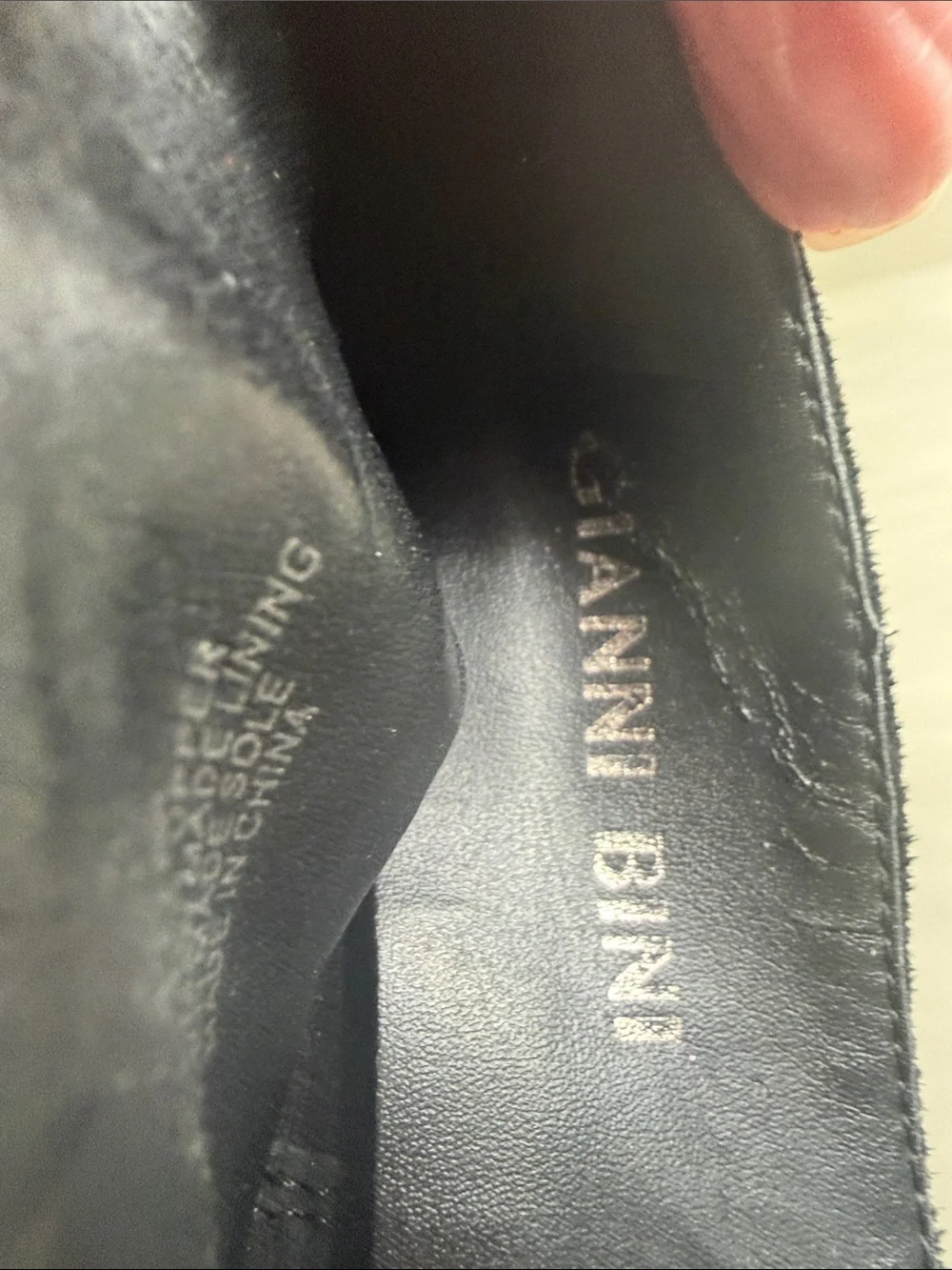 Gianni Bini Black Suede Ankle Booties with Block Heel